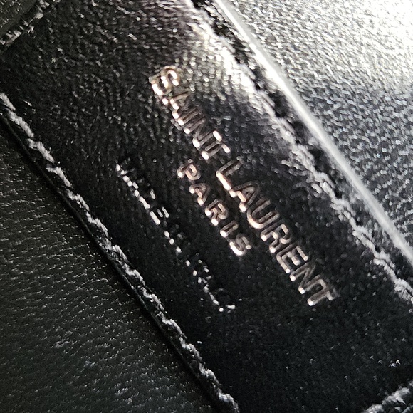 Saint Laurent Calfskin Crocodile Embossed West Hollywood Monogram Fold-Over - Picture 10 of 14